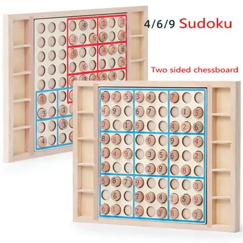 Visoka kakovost bukovega Sudoku igre, Izobraževalne igrače, družabne igre za odrasle Sudoku 3d puzzle učenje igrače za otroke, Namizne igre