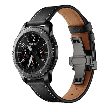Usnjeni trak za Samsung Galaxy watch 46mm Prestavi S3 Frontier/Classic 22 mm band metulj sponke pametno gledati pribor zapestnica