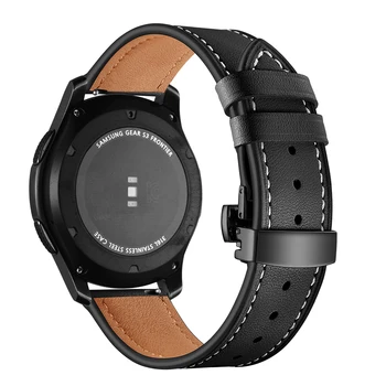 Usnjeni trak za Samsung Galaxy watch 46mm Prestavi S3 Frontier/Classic 22 mm band metulj sponke pametno gledati pribor zapestnica