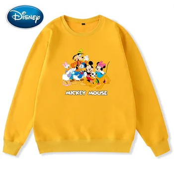 Disney Majica Minnie Mickey Mouse, Donald Daisy Raca Neumen Pluton Risanka Natisniti Moda Za Ženske O-Vratu Long Sleeve Zgornji Deli Oblacil Ženske