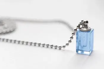 10pcs Kvadratne oblike kristalov vial parfum olje, steklenica obeski ogrlica čare ročno priljubljena ugotovitve riž umetnosti poroko dekor