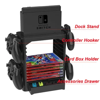 Multifunkcijski Igra kartonasta Škatla za Shranjevanje Stolp Dock Stojalo Nosilec Vesa za Nintendo Stikalo Konzole Krmilnik Hooker Predal