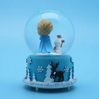 Ustvarjalne Disney Zamrznjene Elsa Kristalno Kroglo Vrtenjem Glasbe Polje Božično Dekoracijo Za Dekleta Rojstni Dan, Darila, Igrače,