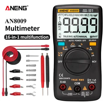 ANENG AN8009 Res-RMS Digitalni Multimeter tranzistor tester kondenzator tester avtomobilska električna kapacitivnost meter temp diode