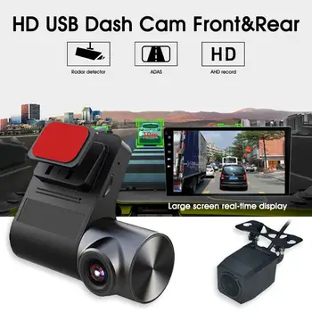 Dash Kamera Spredaj Zadaj Kamero Avtomobilov 720P 30fps 270° Avto Dashboar z Night Vision Zanke Snemanje ADAS Parkiranje Zaslon