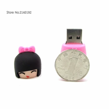 Japonski dekle usb flash drive Gejša Pen Drive 4GB 8GB 16GB 32GB pomnilniško kartico memory stick Pendrive mini darilo resnično zmogljivosti barvita