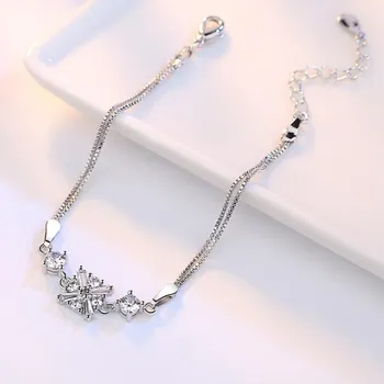 NEHZY 925 Žig Sterling srebrni nakit visoke kakovosti modna ženska zapestnica kubičnih cirkonij retro preprosto zapestnico, dolžina 19 CM
