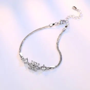 NEHZY 925 Žig Sterling srebrni nakit visoke kakovosti modna ženska zapestnica kubičnih cirkonij retro preprosto zapestnico, dolžina 19 CM