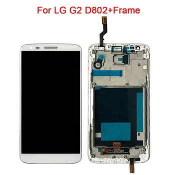 Zamenjava LCD za LG G2 D800 Zaslon, Zaslon na Dotik, Računalnike Zbora za LG G2 D802 Zaslon D800 D801 D805 D803 Z Okvirjem