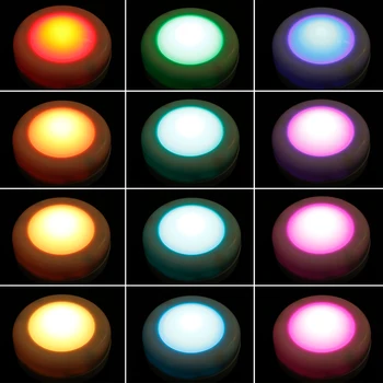 3W LED Pod Kabinet Oddaljen Nadzor LED Omaro Svetlobe Z Samolepilne Nalepke, Stenske Svetilke Spalnica, Kuhinja Noč Svetlobe, 12 Barv