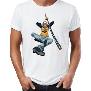 Poletje moška T-shirt Lovec Pirat, Zoro In Helikopter Enem Kosu Anime Badass Tshirt Kul Tees Vrhovi Harajuku Ulične