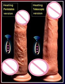 Daljinsko Ogrevanje Samodejno Teleskopsko Dildo Pravi Dick Seks Izdelek Za Ženske Mehko Dildo, Vibrator Realne Ogromen Penis Seks Igrače
