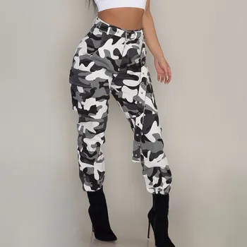 Ženska Camo Tovora Hlače Hlače Priložnostno Vojaške Boj Prikrivanje Hlače Kreativna zasnova 2019 vroče prodaje slog hlače