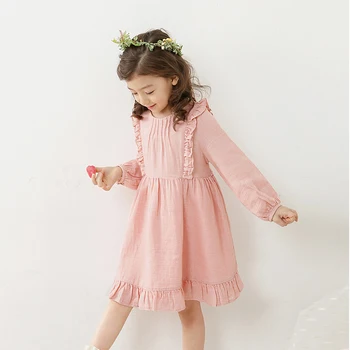 Dekleta Princesa Obleko 2020 Pomlad Jesen Sladko Roza Dolgo Oplaščeni Otroci Oblačila 0-10Y Kostum Otroci Priložnostne Rojstni dan Obleko