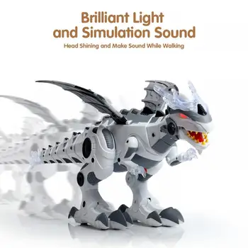 Hoja Zmaj Velikosti Električni Igrača Spray Dinozaver Robot S Svetlobo, Zvok Mehanski Dinozavri Fantastično Model Otroci Božič Darilo