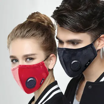 Korejski PM2.5 Tkanine masko Proti Meglica/Anti Onesnaženja prah Bakterijske usta masko Respirator Z Ogljikov Filter Črno Masko