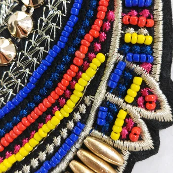 Moda velika pretirana retro nacionalni slog kroglice krpo ovratnik etnične unisex prilagojene po meri vezenje ogrlica