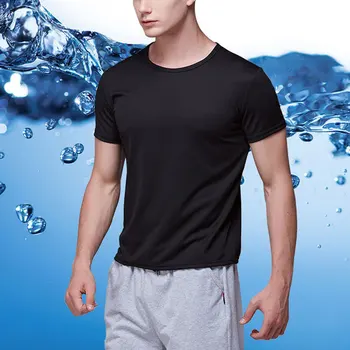 Nepremočljiva Moški T-shirt Hidrofobne Stainproof Quick Dry Dihanje Kratek Rokav Vrh THJ99