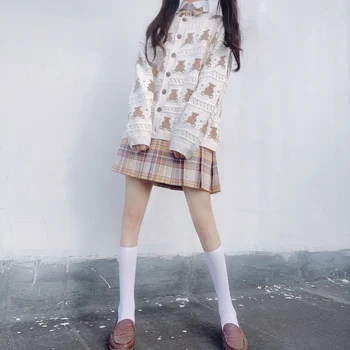 Harajuku Japonski Srčkan Nosi Pletene Cardigan Pulover Ženske Pomlad Svoboden Kawaii Suknjič 2020 Novo Oversize Ženski Puloverji Mujer