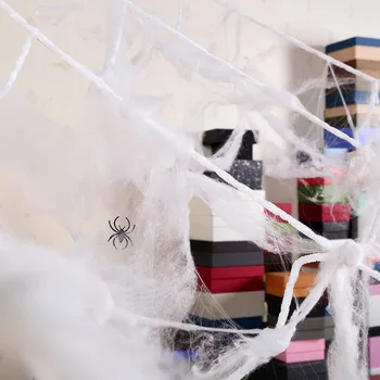 Halloween Velikan Pajek Spletu, Super Stretch Cobweb z Pajek Jermeni za Halloween Dekoracijo(5x4.8m)