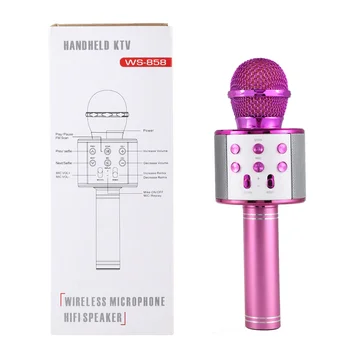 Brezžični mikrofon karaoke ws-858,ročni mikrofon, zvočniki, glasovno snemanje, mikrofon, brezžični Zvočnik