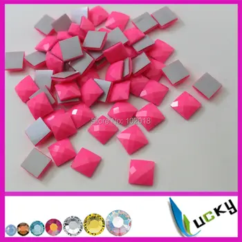 1440PCS 10 mm kvadratne oblike neon roza barve KOREJSKI kakovosti sprotni popravek epoksi flatback pearl nosorogovo popoln videz gladko