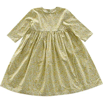 Baby Dekle Cvetlični Obleko 2021 Pomlad Bombaž Dolg Rokav Princesa Obleko Za Deklice Srčkan Otroci Priložnostne Obleko Oblačila