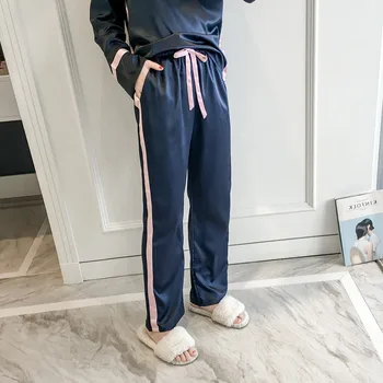 2018 poletje dekle svileno pižamo obleko z dolgimi rokavi vrhunske kakovosti