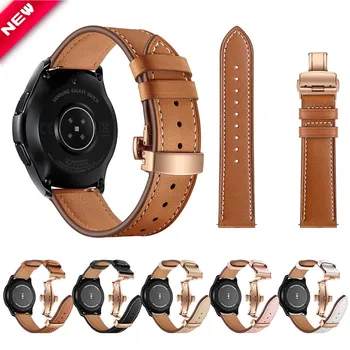 Metulj Sponke Usnjeni Trak za Samsung Galaxy Watch Aktivna 2 Band za S3/S2, Galaxy Watch 46mm 42mm Univerzalni Pas 20 mm 22 mm