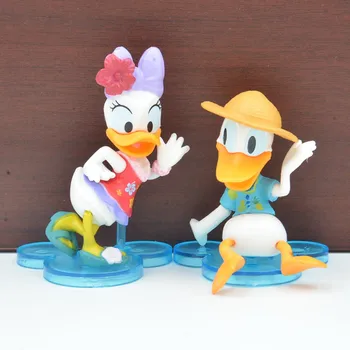 Disney Anime 6pcs/veliko Mickey Mouse, Donald Duck Neumen Minnie Miške, PVC Akcijska Figura Model Igrače Otroške Igrače Božič Najboljših Daril