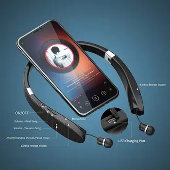 Amorno Neckband Slušalke Brezžične Fone Bluetooth Slušalke z Mikrofonom za Prostoročno TWS Čepkov Hrupa Preklic Slušalke Slušalke