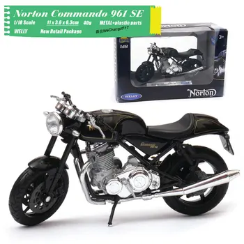 WELLY 1/18 Obsega Motocikla Model Igrače Norton Commando 961 SE Diecast motorno kolo, Kovinski Model Igrača Za Darilo,Otroci,Zbirka