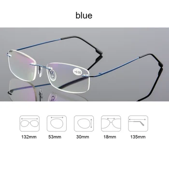 Zložljivi Rimless Obravnavi Očala Moški Ženske Ultra-Lahkih Pomnilnik titana Presbyopic +1.0 +1.5 +2.0 +2.5 +3.0 +3.5 +4.0 Q3002