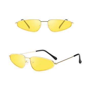 Modna Sončna Očala Mačka Oči Kovinski Okvir Ogledalo Varstvo Oblikovalec Stekla Za Očala Očala De Sol Očala Gafas