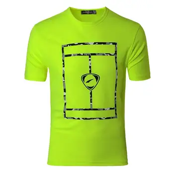Jeansian Moški Šport Tee Rokavi Tshirt T-shirt Tekaški Trening Fitnes Gym Moda Kratek Rokav LSL182 GreenYellow2