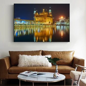 Amritsar Zlati Tempelj Platno Umetnosti Plakatov Stenske Slike za dnevno Sobo Platno Natisne Vere Slike Doma Dekoracijo