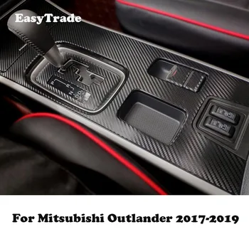 Za Mitsubishi Outlander 2017 2018 2019 Ogljikovih Vlaken Sredinski Konzoli, Prestavna Plošča Pokrov Nalepke Trim Niz Avto Dodatki