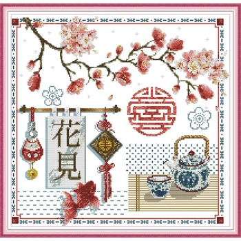Večno ljubezen Han državljanstvo kulture kitajski Navzkrižno šiv kompleti Ekološki bombaž jasno, natisnjene frankirane 14CT 11CT DIY Božično darilo poročno dekoracijo