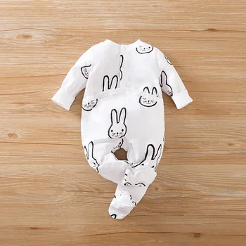 Newborn Baby Girl Obleke 0 3 6 9 12 Mesecih Novo Rojen Začetnih Fant Jumpsuit Zajec Kostum Onesies Padec Footie Pižamo Obleke
