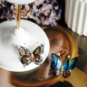 SINZRY edinstven design naravni biser epoksi izdelave veren metulj broške pin eleganten nakit poletje