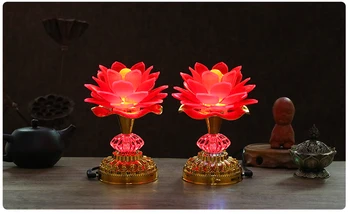Lotus Flower Luči Buda Svetla luč LED Barvna Luč Lotus Luči Buda Molitev Pralni Boginja Meditativne Glasbe Tempelj