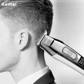 Kemei lase clipper brado brivnik moški hair trimmer digitalni LCD zaslon akumulatorski frizuro električni brivnik 5
