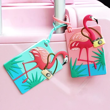 Moda Flamingo Tags Prtljage Risanka Samorog silikagel Kovček ID Naslov Imetnika Anti-izgubljene Prtljage Vkrcanje Prenosni Oznaka
