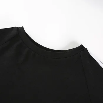 Novo Izloča Ženske Modni Fitnes dva kosa iz Črne Slim Obreži Zgoraj Hlače Visoko Elastični Pas Hlače Uvježbavanje ženske Obleka