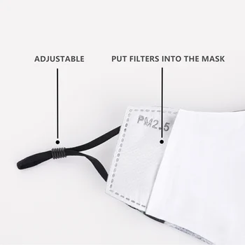 Prikrivanje Stilsko Večkratno uporabo Usta Masko Za obraz Maska S Filtrom PM 2.5 Prilagodljivih Trakov Masko Windproof Stroj Anti Masko za Prah
