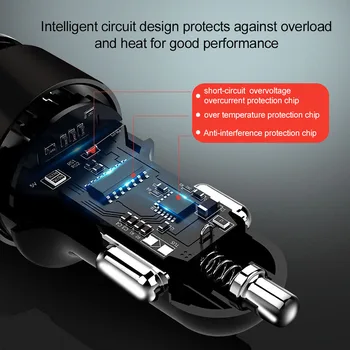 Lasaier LED Zaslon USB Telefon Polnilnik QC3.0 Avto-Polnilec s Izhajajo Lahka kabel 1m za Mobilni Telefon in Avto Polnilec Adapter