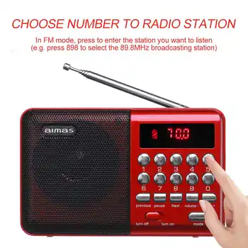 Mini Prenosni Radio Ročni Digitalni FM AM USB TF MP3 Predvajalnik Zvočnika za ponovno Polnjenje Radio Žep Radii Staršev darilo Predvajalniki Glasbe