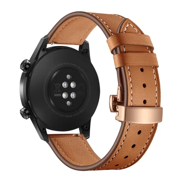 22 MM Watch Band Pravega Usnja za Huawei Watch GT 2 Trak Rose Zlata Metulj Sponke za Samsung Galaxy Watch 46mm/Prestavi S3