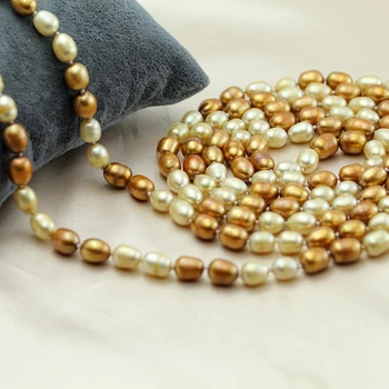 Dolgo sladkovodnih biserna ogrlica, ženske,modni pristnega naravnega biserne ogrlice poročni nakit dekle rojstni dan najboljše darilo