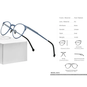 FONEX Čistega Titana Recept Očala Retro Okrogle Očala Okvir Moških Optični Kratkovidnost Očala Oči Stekla za Ženske korejski 8510